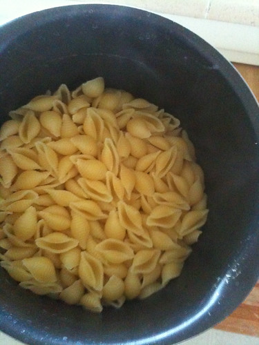 Partially cooked pasta