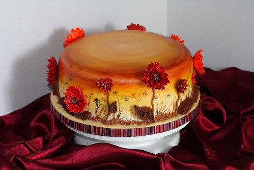 Fall flowers cake0017
