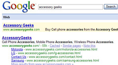 AccessoryGeeks  in Google SERP