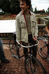 Liakos Ariston and his bamboo bike