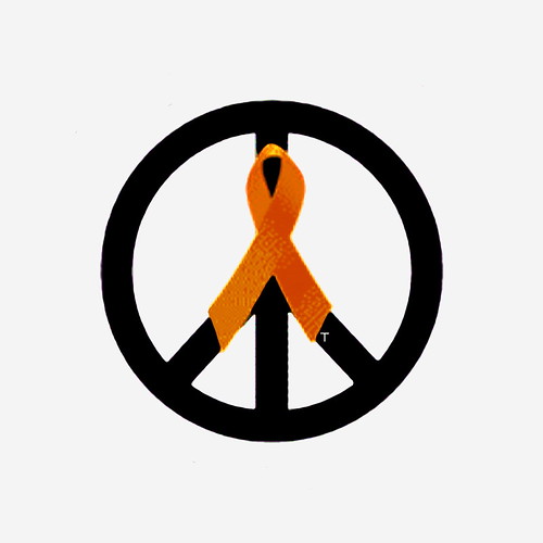 orange ribbon peace sign t