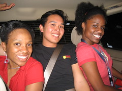 Back of the van with Daphne, Rey and Joell