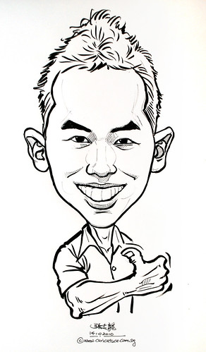 guy caricature in ink and brush 14102010