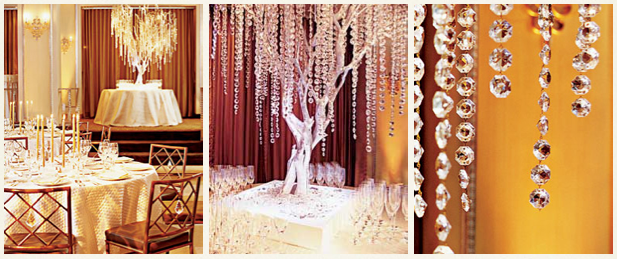 Crystal trees look smashing as centerpieces as wish trees or as accents on 