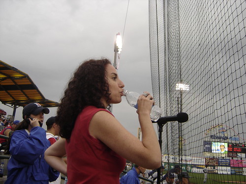 Elisa Before Singing the National Anthem at the Cyclones Game