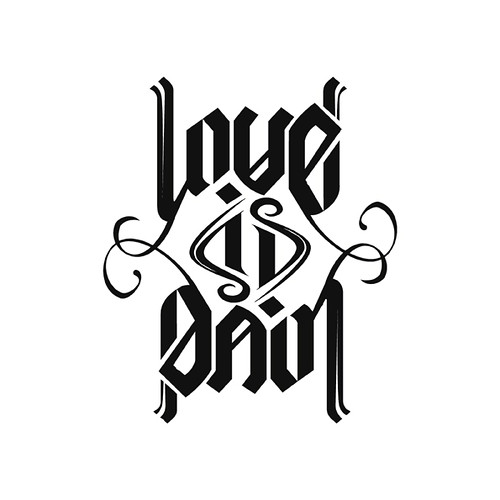 love and pain ambigram