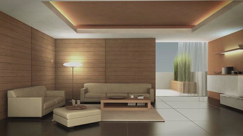 Living room decorating ideas with wood wallpaper