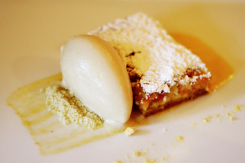 Apricot Clafouti with Almond Honey Ice Cream