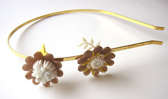 Golden Vintage Flowers Headband