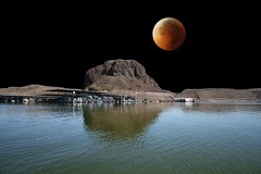 Blood Moon at Elephant Butte Lake