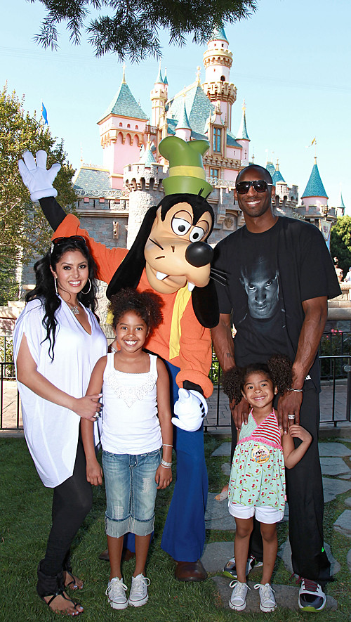 Los Angeles Lakers star Kobe Bryant and his family at Disneyland