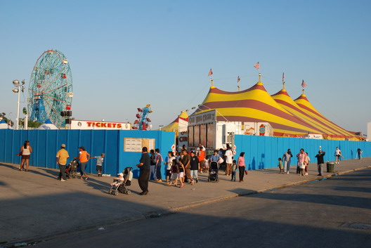 Circus and Blue Fence