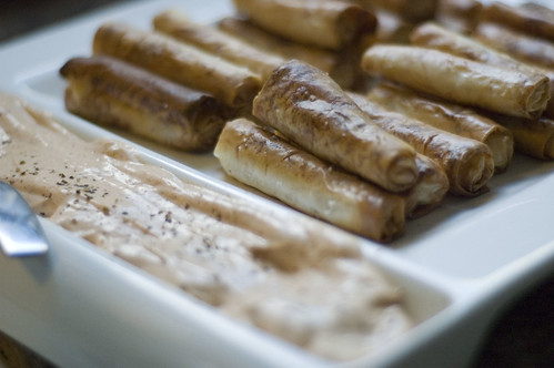 phyllo-wrapped parsnips with curry dip