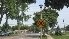 The CTA, Kostner Avenue railroad crossing. Skokie Illinois. August 2008.