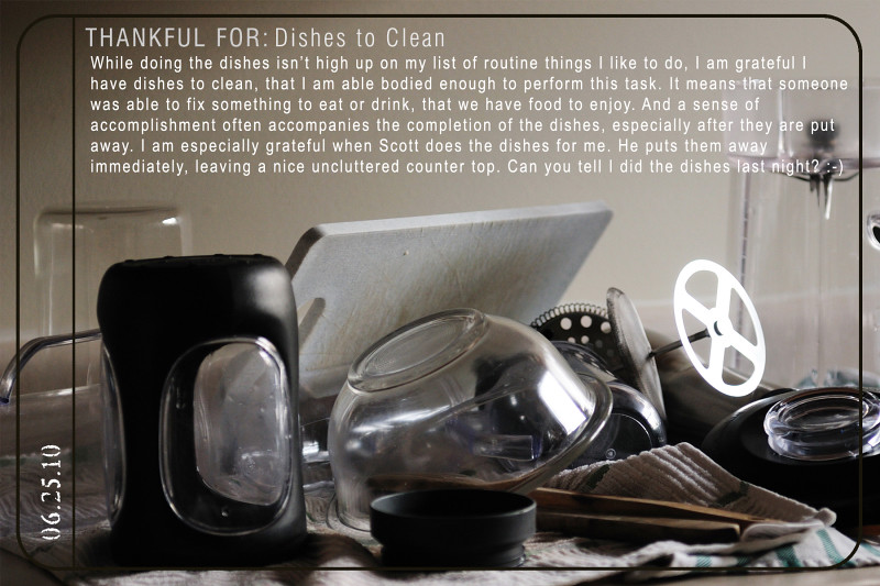 Weekly Gratitude - Dishes to Clean
