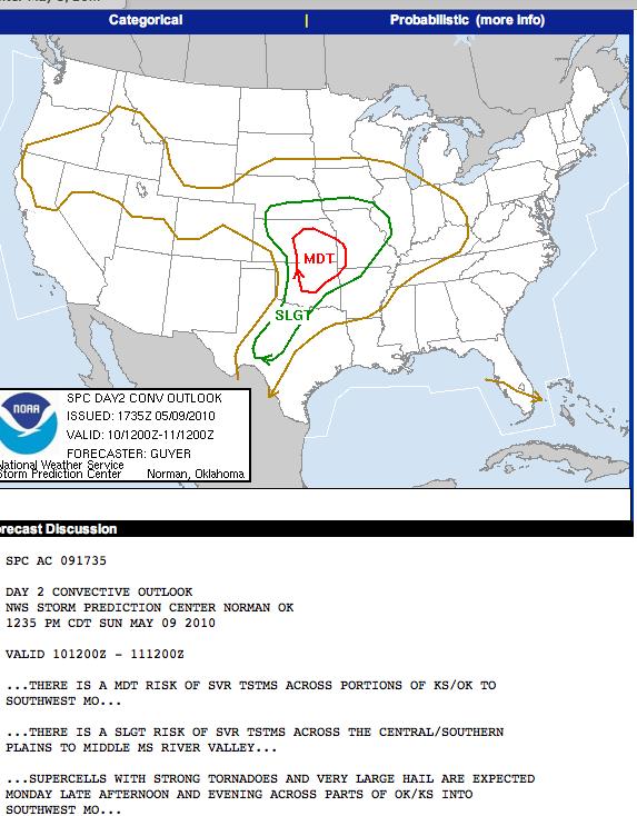 SPC Day 2 Outlook Moderate Risk 5-10-10