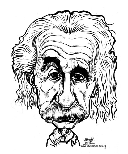 caricature of Albert Einstein