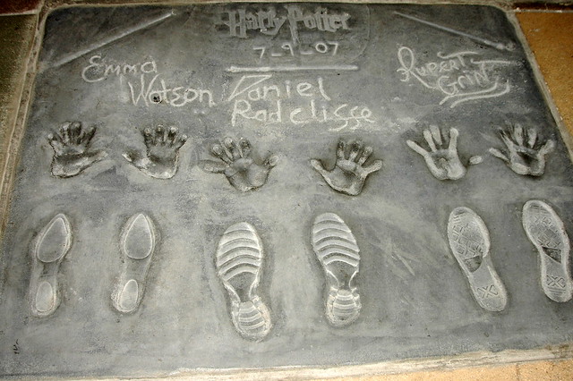 the harry potter trio's hand/foot/wand prints by Joits