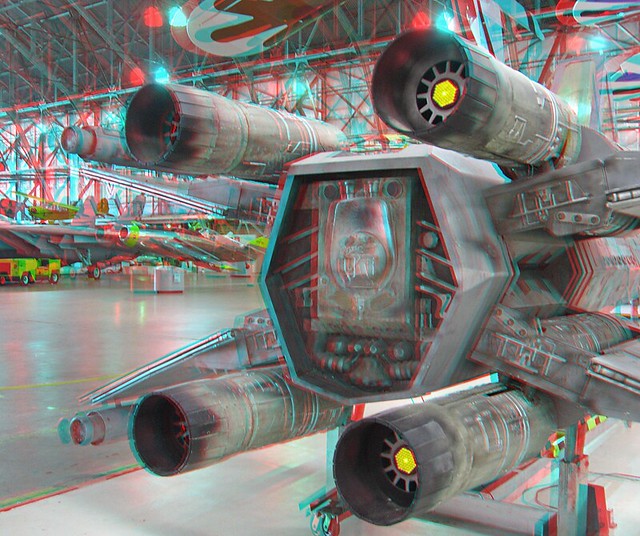 Star Wars X-Wing (Anaglyph 3D). Wings Over the Rockies Museum, Denver
