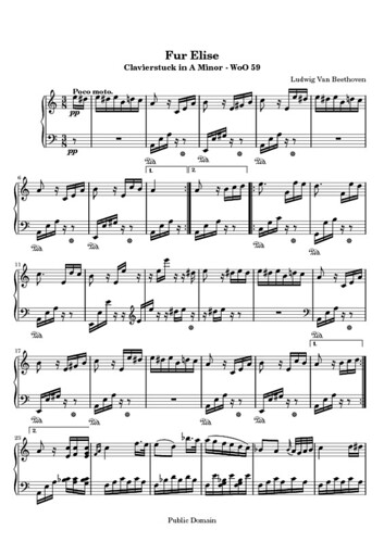 moonlight sonata sheet music free. Fur Elise - Free Sheet Music