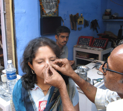 nose piercing JODHPUR. suddenly while strolling through some very 