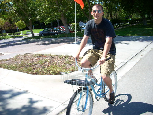 Google blue bicycle