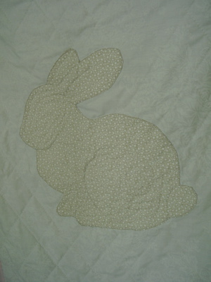 close up bunny quilt