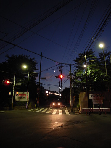 Night crossroads