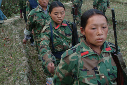 Liberation army, Female members of the Maoist rebel groups 118 Battalion, People's Liberation Army, in remote hills in east Nepal by Kashish Das Shrestha