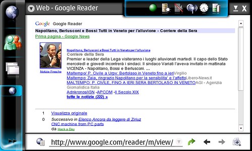 Uno screenshot di un articolo visto da Google Reader Mobile