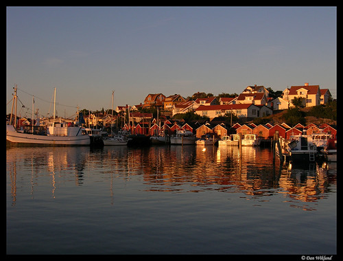 Sunset at Donsö island harbour
