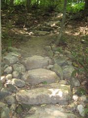 Backpacking - the view: stone steps