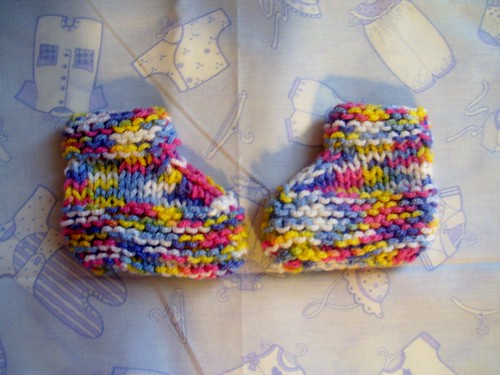 Knitted preemie booties