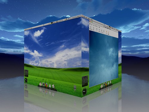 My Linux desktop, Ubuntu 7.04 (with compiz fusion)