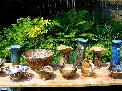 Pottery amidst the ferns