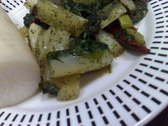 Daikon e spinaci
