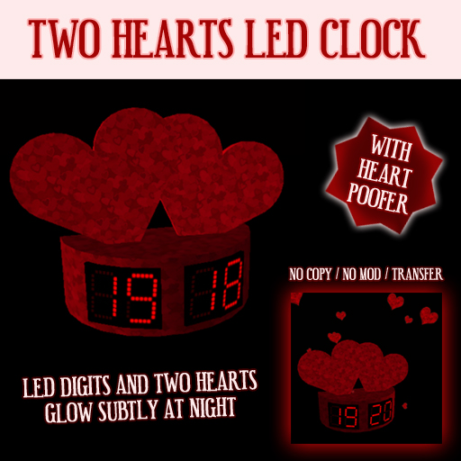 Two Hearts LED Clock