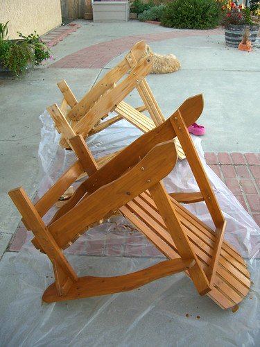 Staining the adirondack chairs