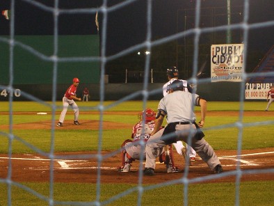 Adolfo Garcia pitches to one of the Tigres