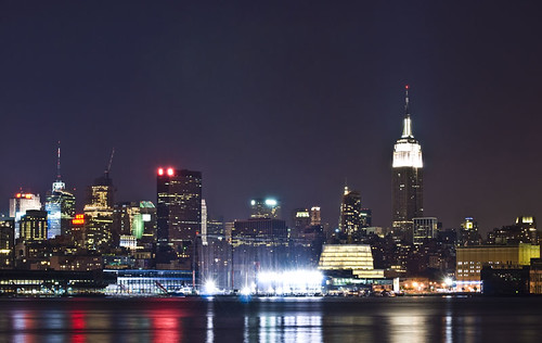 new york city skyline at night. new york city skyline night.