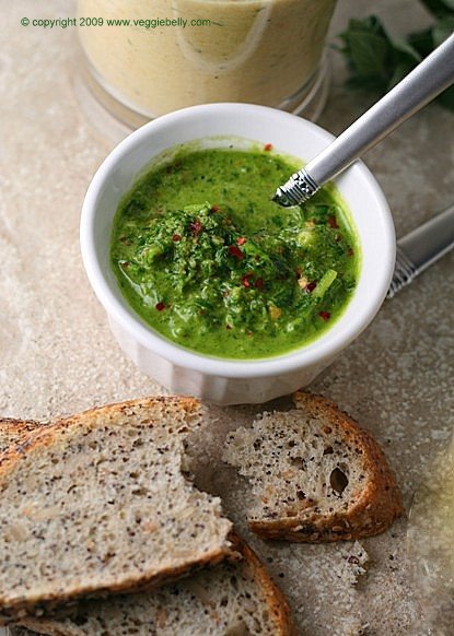 Roasted Parsnip Soup with Fresh Herb, Caper Chimichurri