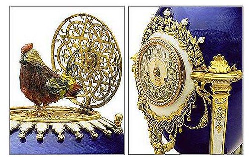 007-Huevo reloj de gallo  detalle 1900-Faberge