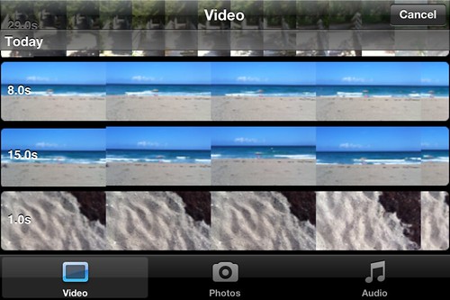 Editing a movie with iMovie on an iPhone 4