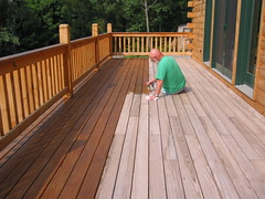 Me staining the deck.
