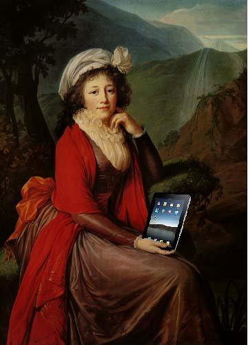 Countess Bucquoi and Her iPad, after Elisabeth-Louise Vigee-LeBrun