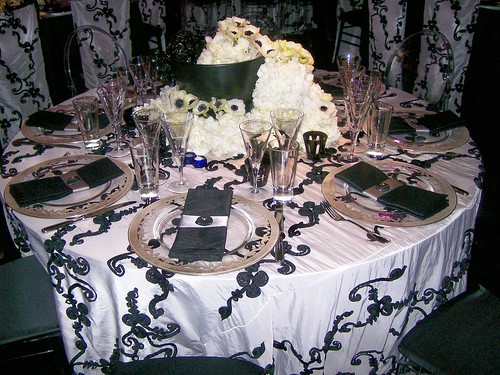 black and white wedding table. Black and White Wedding May