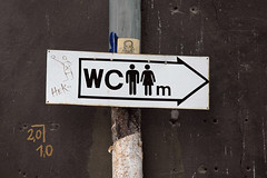 wc for men, women and m's