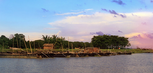 Fishermens village on the bank of river Bhramaputra
