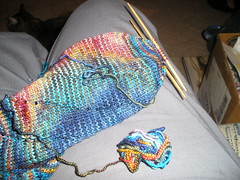 teeny bit of yarn left
