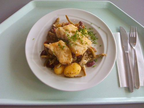 Hokifilet & Kartoffel-Bohnenpfanne